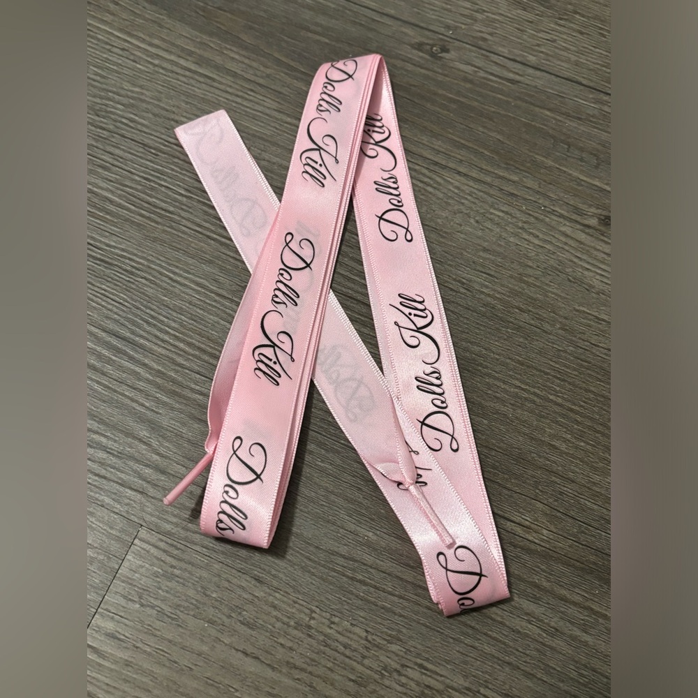 Dolls Kill Pink Ribbon Shoelaces